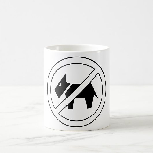 Mug No Dogs Allowed Bold Black and White Symbol
