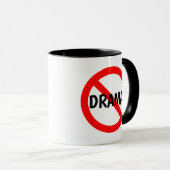 Mug NO DRAMA Connexion en rouge, blanc et noir (Devant droit)