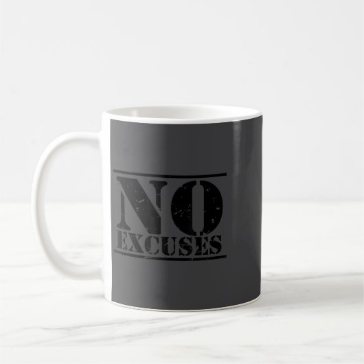 Mug No Excuses Athlete Training Motivation Distressed  (Gauche)