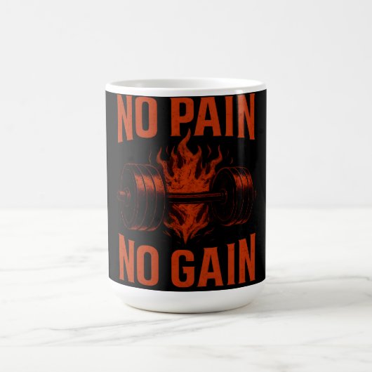Mug No Pain No Gain – Classic Gym Motivation (Centre)