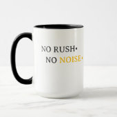 Mug No Rush No Noise – Minimal Calm Typography Design (Gauche)