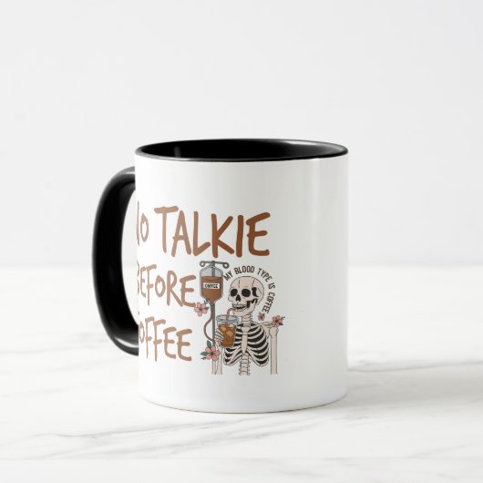 Mug No Talkie Before Coffee funny cat lover gift (Devant gauche)