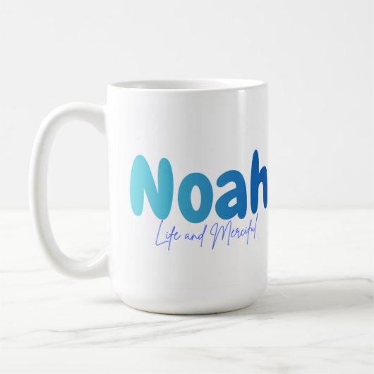 Mug Noah Name Gift - Life and Merciful - Personalized (Gauche)