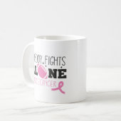 Mug Nobody Fights Alone Breast Cancer Pink Ribbon (Devant gauche)