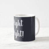 Mug nocturne en bleu foncé avec texte blanc (Devant droit)