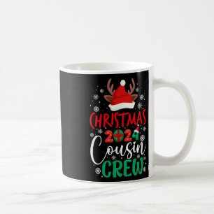 Mug Noël 2024 Cousin Crew Reindeer Xmas Santa Hat