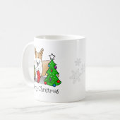 Mug Noël 2 Pembroke Welsh Corgi (rouge 1) Tree Cute (Devant gauche)