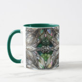 Mug NOËL ~ 3D ~ Blanc, vert et argent~ (Gauche)