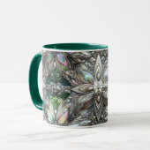 Mug NOËL ~ 3D ~ Blanc, vert et argent~ (Devant gauche)