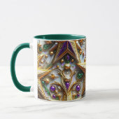 Mug NOËL ~ 3D ~ Blanc, Vert et Or ~ (Gauche)