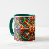 Mug NOËL ~ 3D ~ Rouge, Vert et Or ~ (Devant gauche)
