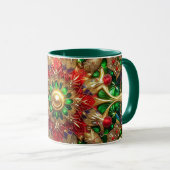 Mug NOËL ~ 3D ~ Rouge, Vert et Or ~ (Devant droit)