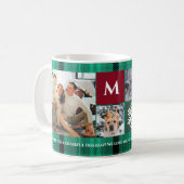 Mug Noël 5 photos grille meilleure grand-mère vert pla (Devant gauche)
