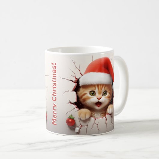 Mug Noël à Kitten 3D (Devant droit)
