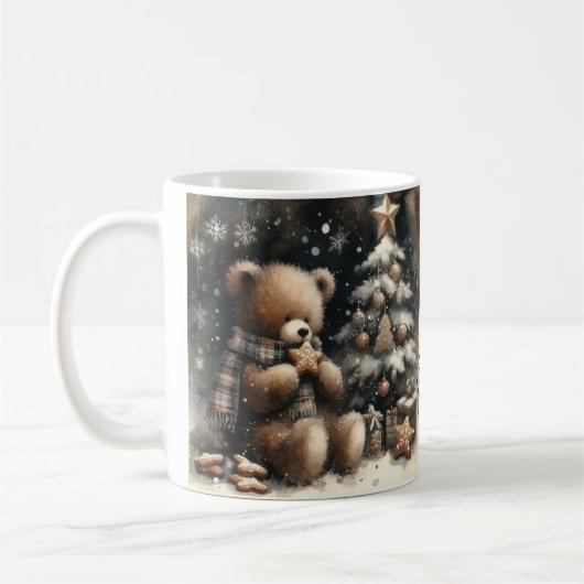 Mug Noël à l'ours en peluche (Gauche)