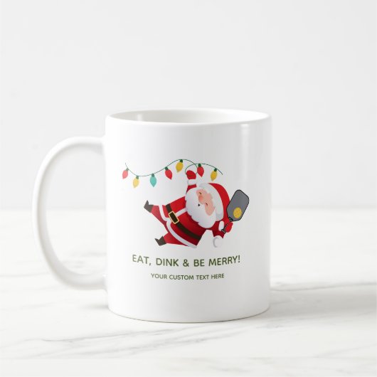 Mug Noël à Père Noël Pickleball mignon (Gauche)