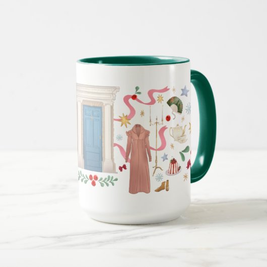 Mug Noël à Randalls (Hunter Green 15oz) (Devant droit)