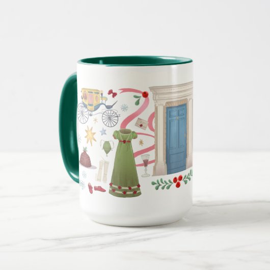 Mug Noël à Randalls (Hunter Green 15oz) (Devant gauche)