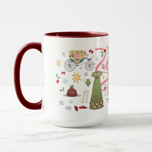 Mug Noël à Randalls (Maroon 15 oz) (Gauche)