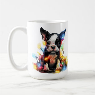 MUG NOËL ADORABLE BOSTON TERRIER PUPPY CHIEN