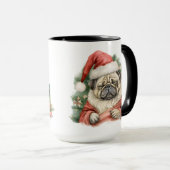 MUG NOËL ADORABLE CHIEN CARLIN DE VACANCES CHIEN (Devant droit)