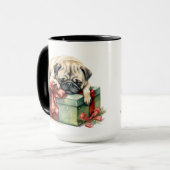 MUG NOËL ADORABLE CHIEN CARLIN DE VACANCES CHIEN (Devant gauche)