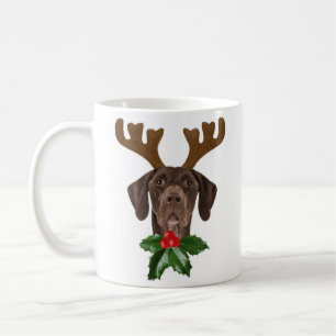 Mug Noël allemand d'andouillers de chien d'indicateur