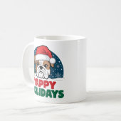 Mug Noël American Bulldog Joyeux jours fériés drôle (Devant gauche)