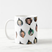 Mug Noël Amusant Famille Visages Ornements Blanc (Gauche)