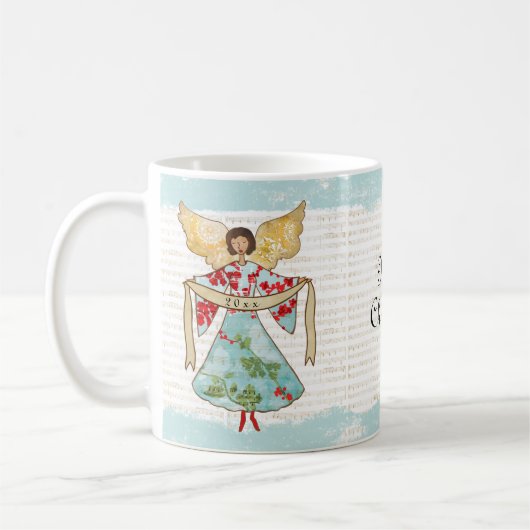 Mug Noël Angel Ajouter Année (Gauche)