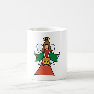Mug Noël Angel Drummer Fête Musique Design
