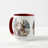 Mug Noël anglais Bulldog Reindeer (Devant gauche)