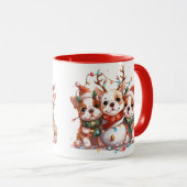 Mug Noël anglais Bulldog Reindeer Père Noël (Devant droit)