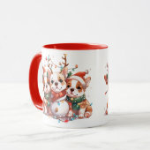 Mug Noël anglais Bulldog Reindeer Père Noël (Devant gauche)