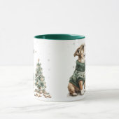 Mug Noël Anglais Chien de Noël Arbre (Centre)