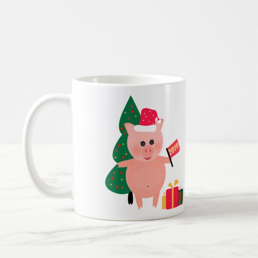 Mug Noël, année du cochon (Gauche)