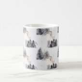 Mug Noël Aquarelle Forêt Motif de nuit (Centre)