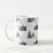 Mug Noël Aquarelle Forêt Motif de nuit (Gauche)