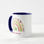 Mug Noël Arc-en-ciel Appréciations Marine Bleu (Devant gauche)