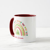 Mug Noël Arc-en-ciel Appréciations Maroon (Devant gauche)