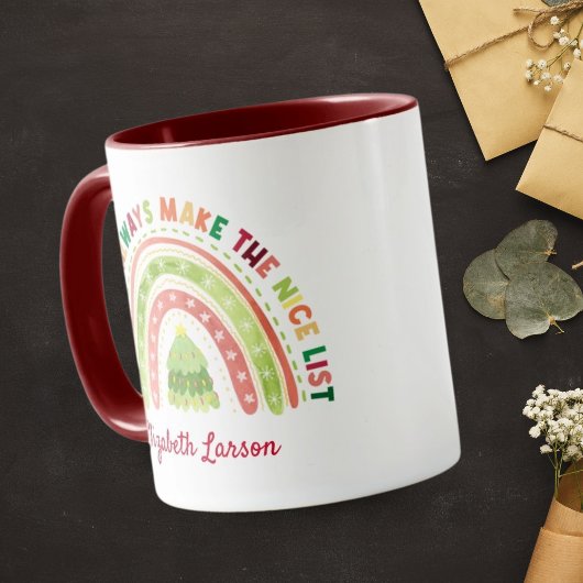Mug Noël Arc-en-ciel Appréciations Maroon