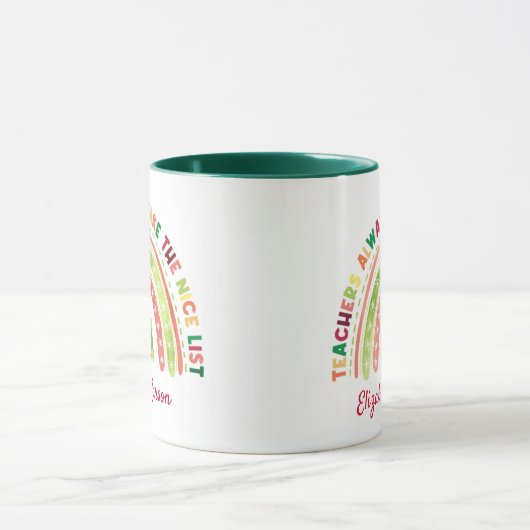 Mug Noël Arc-en-ciel Appréciations Vert (Centre)