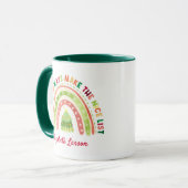 Mug Noël Arc-en-ciel Appréciations Vert (Devant gauche)