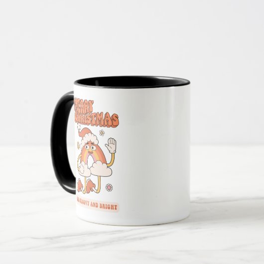 Mug Noël Arc-en-ciel super - Soyez lumineux et joyeux (Devant gauche)