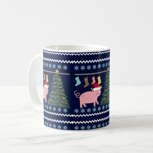 Mug Noël au cochon (Devant gauche)