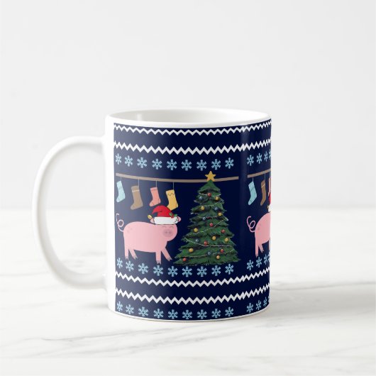 Mug Noël au cochon (Gauche)
