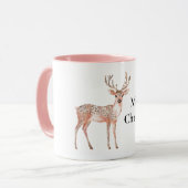 Mug Noël aux cerfs roses (Devant gauche)