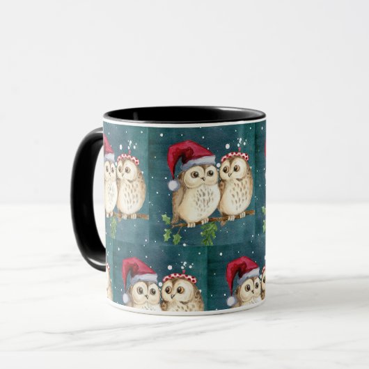 Mug Noël aux chouettes (Devant gauche)