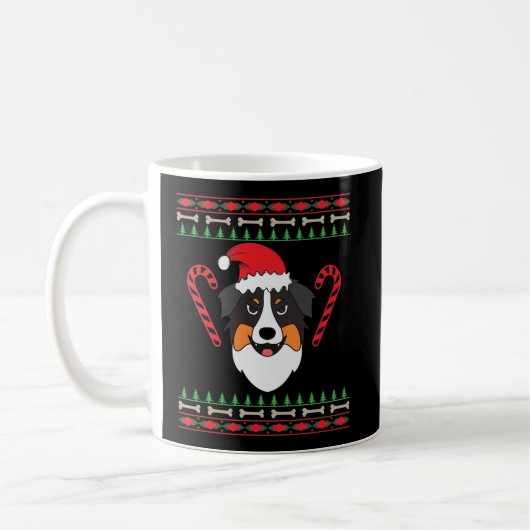 Mug Noël avec le chien de Shepherd (Gauche)
