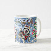 Mug Noël avec Malamute d'Alaska (Devant droit)